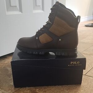 Polo by Ralph Lauren Men's Dark Brown and Tan Boots